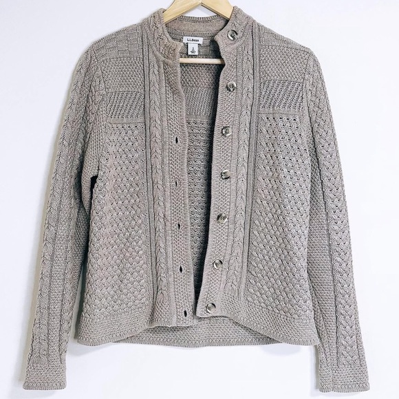L.L. Bean Women's Cable Knit Cardigan - Picture 1 of 5
